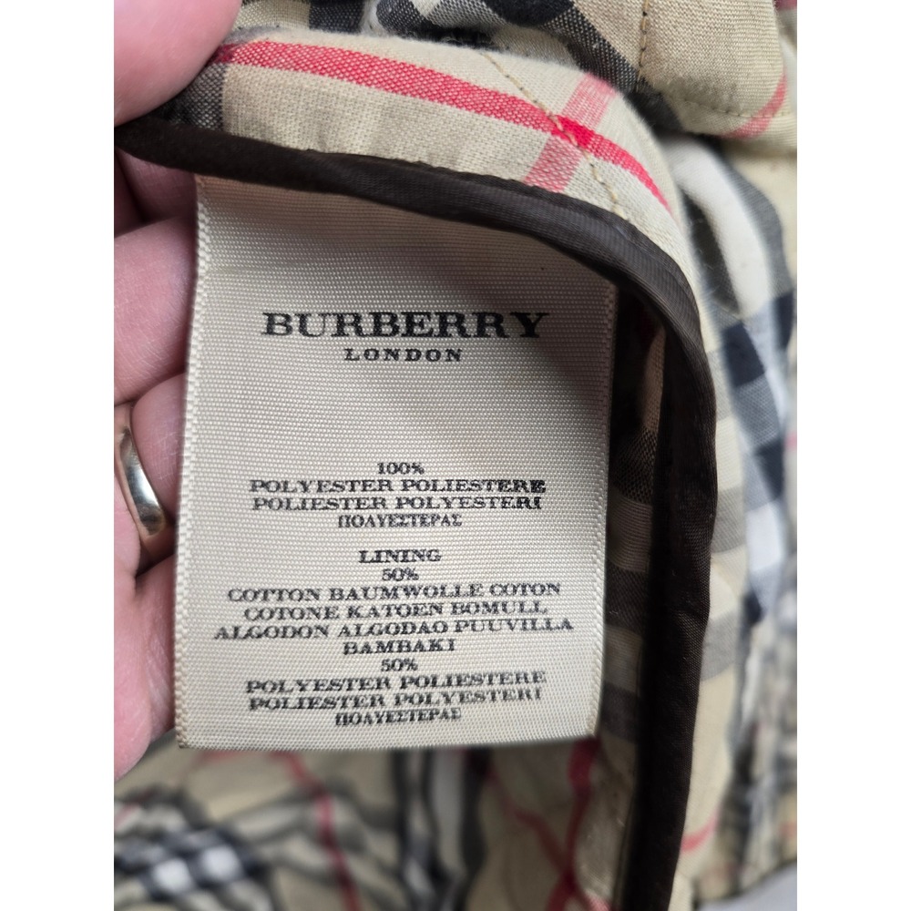 Burberry London Diamond Quilted Jacket Women XL Brown Nova Check Lining - Picture 12 of 16